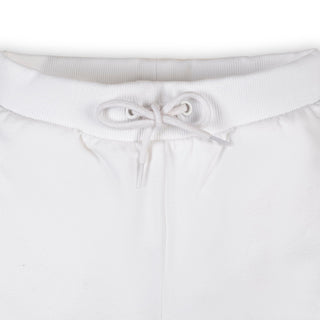 GIRLS White and Green Organic French Terry Short