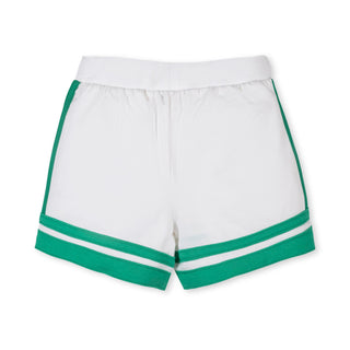 GIRLS White and Green Organic French Terry Short