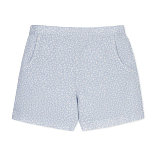 GIRLS Blue Chateau Ditsy Linen Pull-On Short
