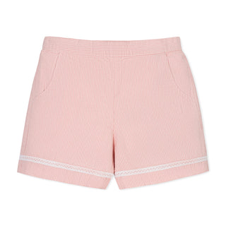 GIRLS Tonal Rose Seersucker Organic Seersucker Pull-On Short