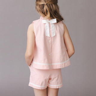 GIRLS Tonal Rose Seersucker Organic Seersucker Pull-On Short
