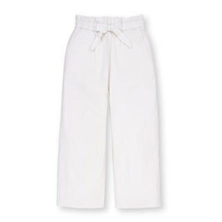 GIRLS White Linen Linen Paper Bag Tie-Waist Pant