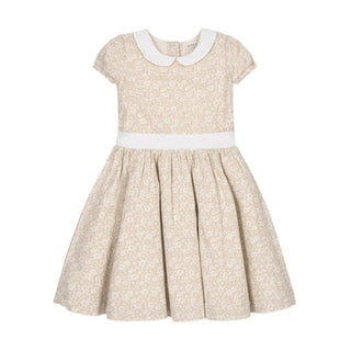 GIRLS Sandy Floral Linen Dress with Peter Pan Collar