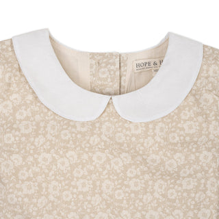 GIRLS Sandy Floral Linen Dress with Peter Pan Collar