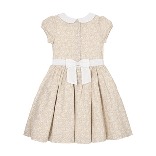 GIRLS Sandy Floral Linen Dress with Peter Pan Collar