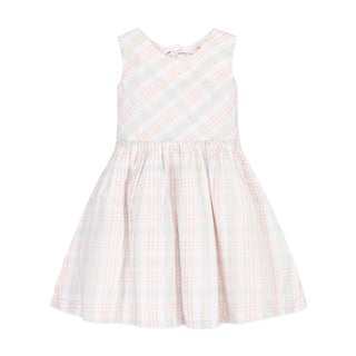 GIRLS Chateau Plaid Organic Button Back Party Dress