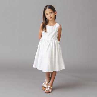 GIRLS Chateau Plaid Organic Button Back Party Dress