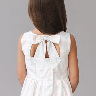 GIRLS Chateau Plaid Organic Button Back Party Dress