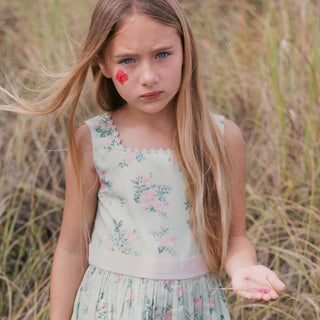 GIRLS Chateau Floral Organic Sleeveless Sateen Party Dress