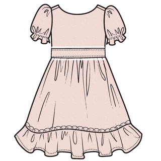 Organic Puff Sleeve Swiss Dot Dress