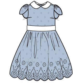 Organic Puff Sleeve Eyelet Dress