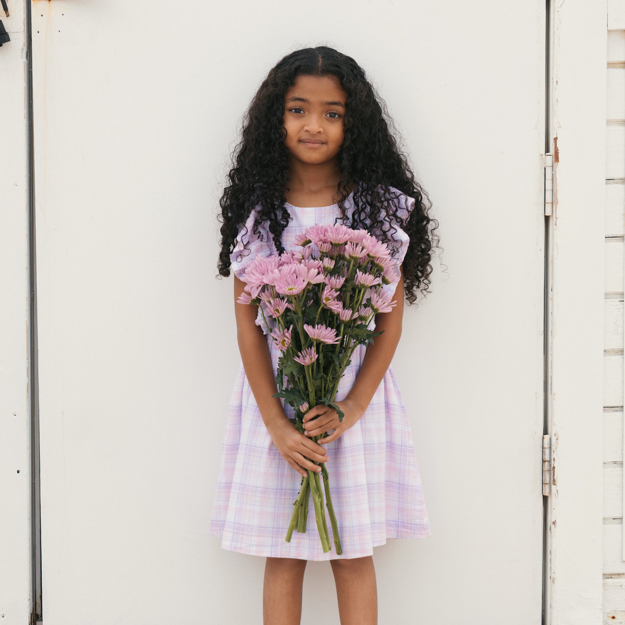 Hope & Henry Toddler Girls' Linen Flutter Sleeve Pinafore Dress