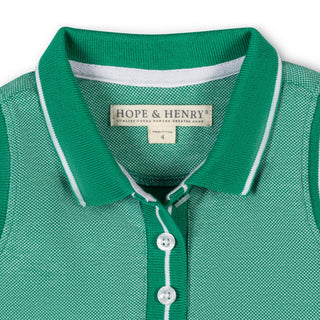 GIRLS Kelly Green Organic Pique Polo Dress