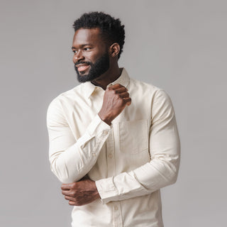 MENS Sand Linen Linen Button Down Shirt