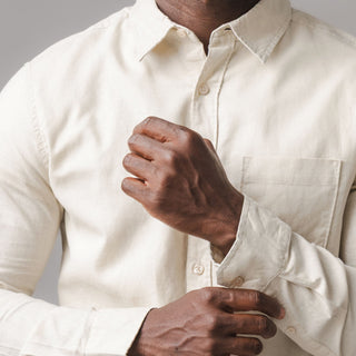 MENS Sand Linen Linen Button Down Shirt