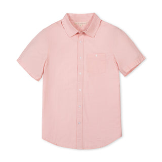 MENS Tonal Rose Seersucker Organic Short Sleeve Seersucker Shirt