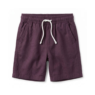 BOYS Plum Relaxed Linen Short