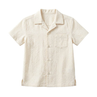 BOYS Natural Organic Seersucker Camp Shirt