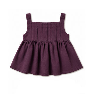 GIRLS Plum Linen Pintuck Tank Top