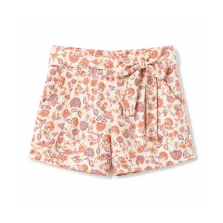 GIRLS Desert Floral Linen Pull-On Bow Short
