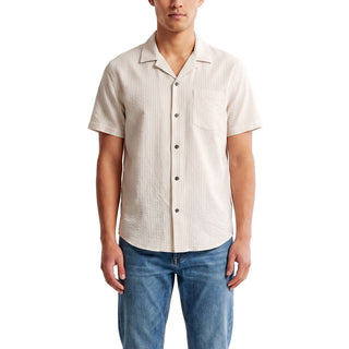 MENS Natural Organic Seersucker Camp Shirt