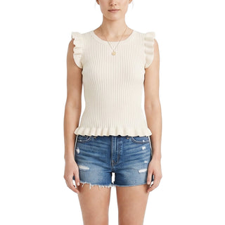 WOMENS Natural Organic Ruffle Edge Sweater Tank