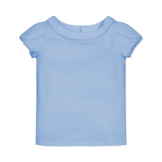 GIRLS Fresh Blue Organic Tulip Sleeve Knit Top