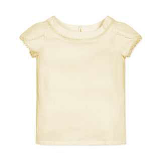 GIRLS Pale Yellow Organic Tulip Sleeve Knit Top