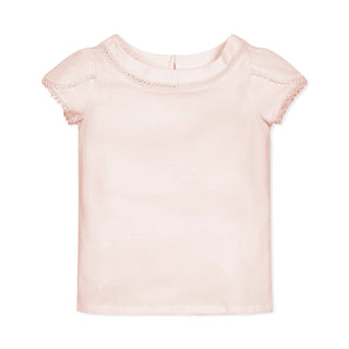 GIRLS Pale Pink Organic Tulip Sleeve Knit Top