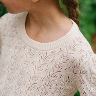 Buy Lauren by Ralph Lauren women square neck puff sleeve pointelle sweater  cream Online
