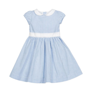 Hope & Henry Girls' Organic Sateen Cap Sleeve Special Occasion Smocked Flower Girl Dress, Airy Blue, 3 Hope & Henry Girls' Organic Sateen Cap Sleeve Special Occasion Smocked Flower Girl Dress, Airy Blue, 3