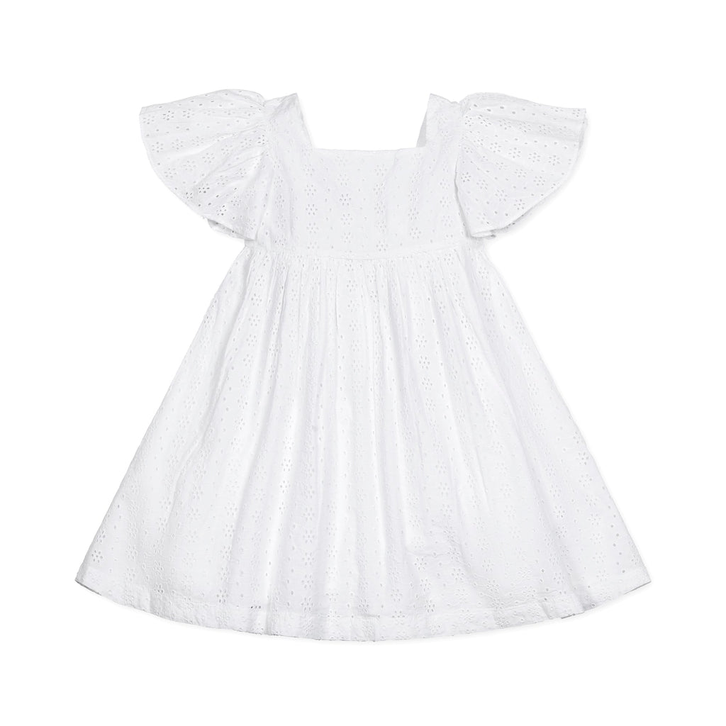 Flutter Sleeve Organic Empire Dress | Hope & Henry Girl