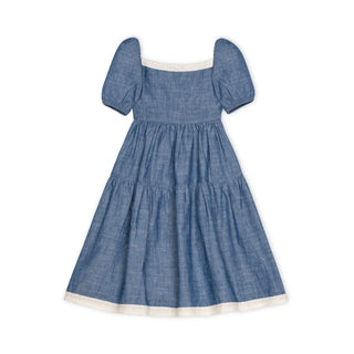 Hope & Henry Girls' Organic Crochet Trim Chambray Dress, Toddler Hope & Henry Girls' Organic Crochet Trim Chambray Dress, Toddler