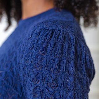 Knox Rose Women's Pointelle Ruffle Hem Pullover Sweater
