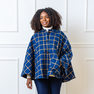 Woven Cape with Button Front