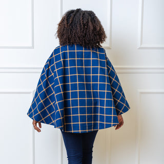 Woven Cape with Button Front