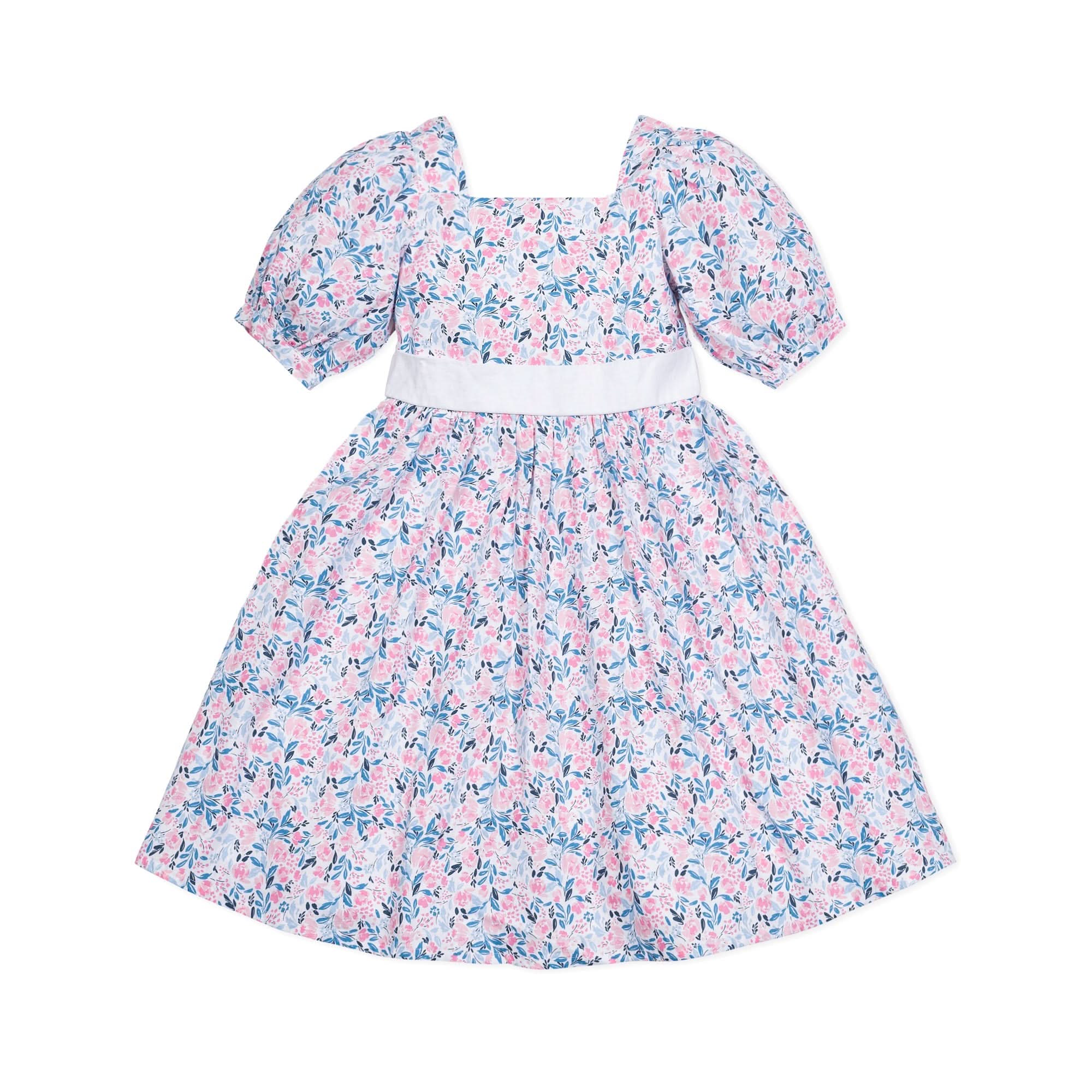 puff sleeve birthday dress Berylove Women Light Blue Mini Dress Floral Corset Puff Sleeves A Line Homecoming Dress, Light Blue / US4