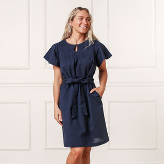 Linen Keyhole Dress Hope & Henry Linen Keyhole Dress Hope & Henry