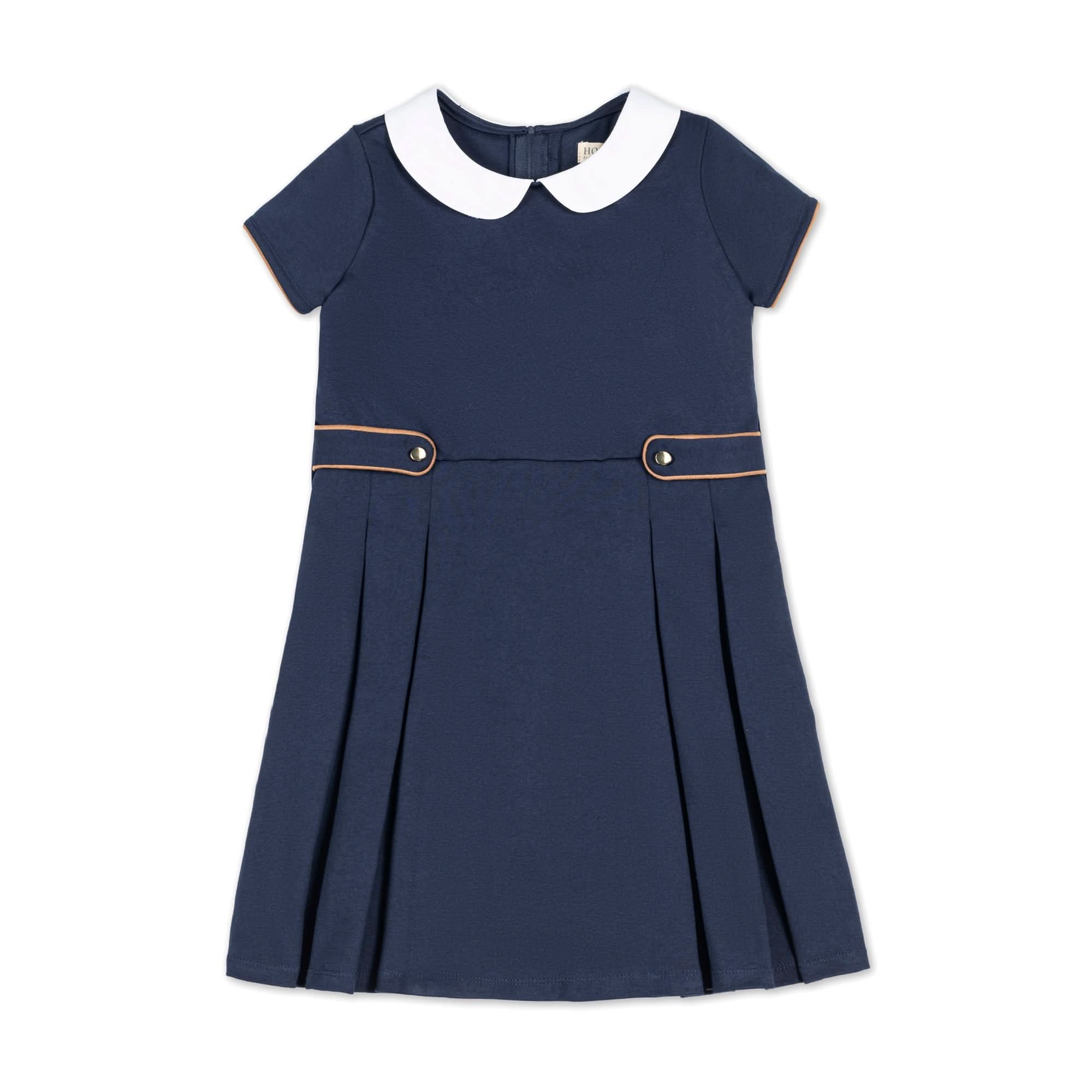 Pleated Ponte Dress with Collar - Baby Hope & Henry Pleated Ponte Dress with Collar - Baby Hope & Henry