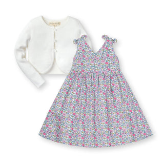 Bow Shoulder Dress & Cropped Cardigan Gift Set - Baby
