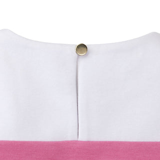 A-Line Ponte Knit Dress | Pink Colorblock - Hope & Henry Girl