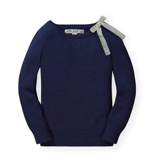 French Sweater with Velvet Bow - Hope & Henry Girl