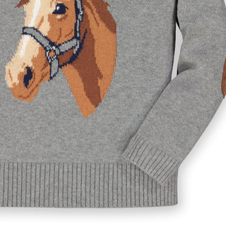 Horse Intarsia Pullover Sweater - Hope & Henry Girl