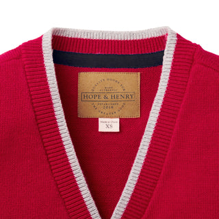 Tipped Cardigan with Elbow Patches - Hope & Henry Boy