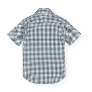 Stretch Poplin Short Sleeve Button Down Shirt - Hope & Henry Boy