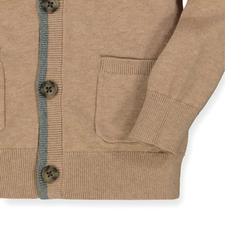 Tipped Cardigan with Elbow Patches - Hope & Henry Boy