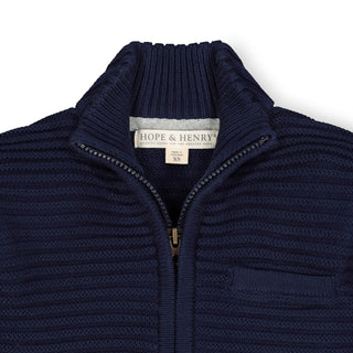 Full Zip Mock Neck Sweater - Hope & Henry Boy