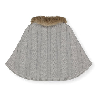 Cable Sweater Cape with Faux Fur - Hope & Henry Girl