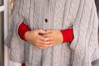 Cable Sweater Cape with Faux Fur - Hope & Henry Girl