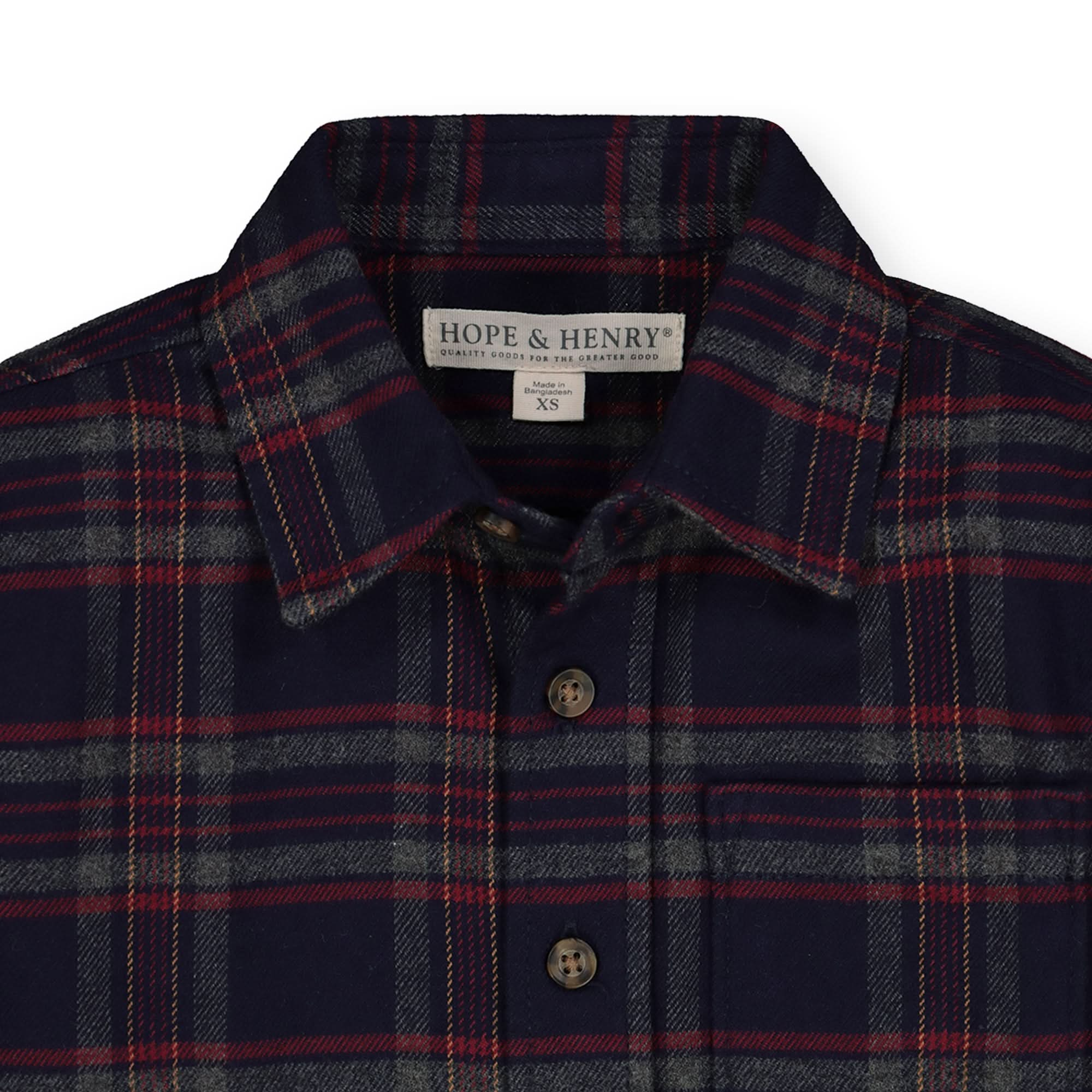 Brushed Flannel Button Down Shirt | Hope & Henry Boy